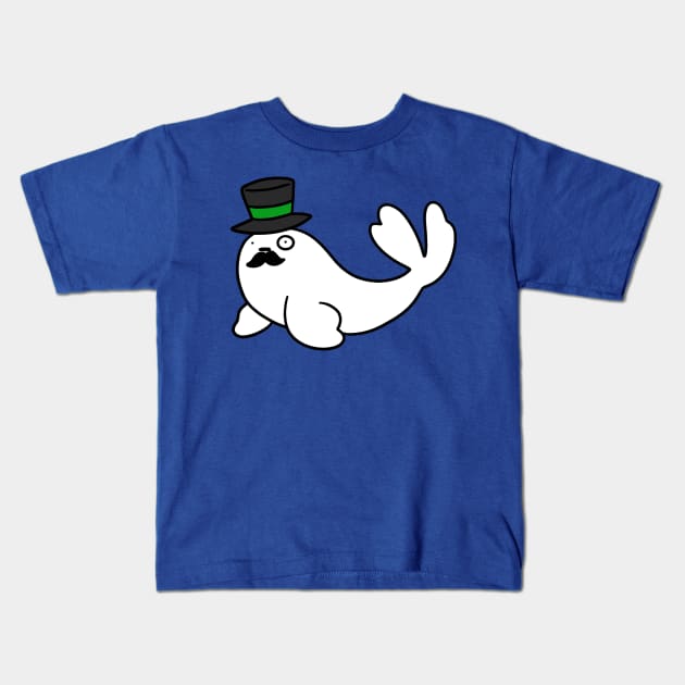 Dapper Harp Seal Kids T-Shirt by saradaboru